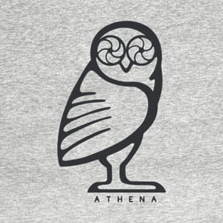 Athena owl. Design for ancient Greece fans in dark ink T-Shirt